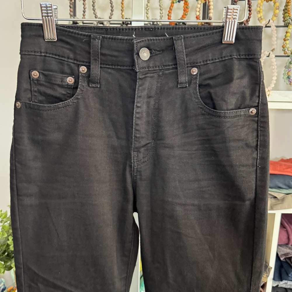 Levi's® Women's 726 High Rise Flare Jeans Size 26 Black Denim - Picture 5 of 9